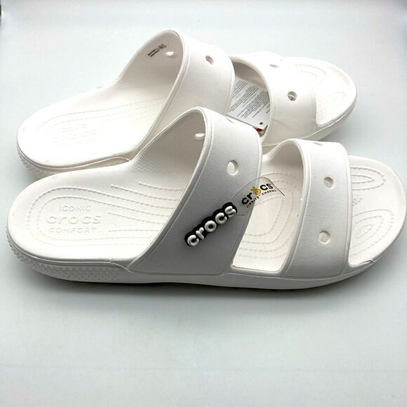 NWT Crocs Classic Unisex White Sandals Size 13/310 - Picture 3 of 9
